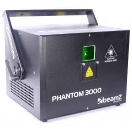 Image principale du produit BeamZ Professional Phantom 3000 Pure Diode Laser RGB Analog 40kpps avec flightcase