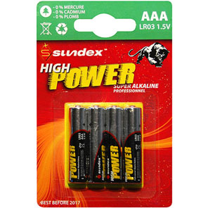 Image principale du produit Pile alkaline AAA 1,5V LR3 lot de 4 piles