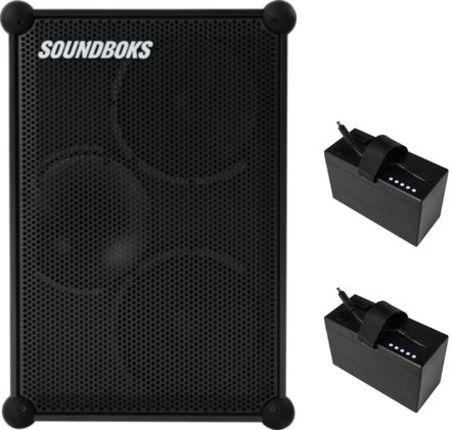 Image principale du produit Pack Sounboks 4 B Noire + batterie supplémentaire - Enceinte autonome IP65 noire avec 2 batteries USB-c