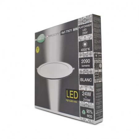 Image nº4 du produit Plafonnier LED encastrable, forme ronde de diamètre 300mm 24W 4000k finition blanche