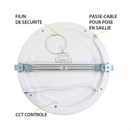 Image secondaire du produit Plafonnier LED encastrable Blanc diamètre 300mm 24W CCT