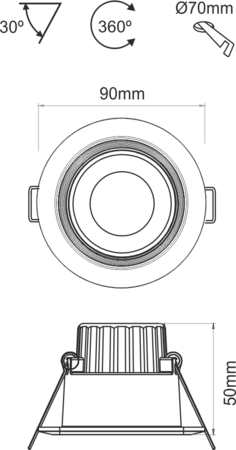 Image nº3 du produit Plafonnier led Beneito et faure compac R 230V 8W 4000K IP44 Dimmable