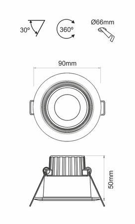 Image nº3 du produit Plafonnier led Beneito et faure compac R 230V 8W 3000K IP44 Dimmable