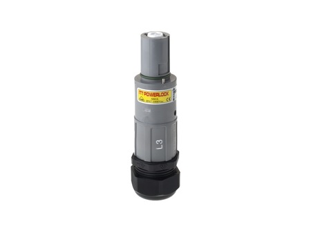 Image principale du produit Fiche Powerlock 660A drain Phase 3 Gris PG36 240°