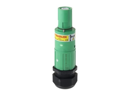 Image principale du produit Fiche Powerlock 660A drain Terre Vert PG36 240°