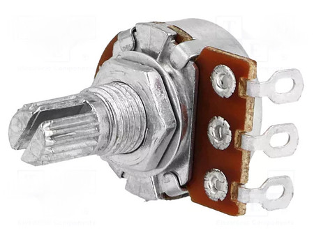 Image principale du produit Potentiomètre rotatif 10 kohm, Logarithmique 15mm