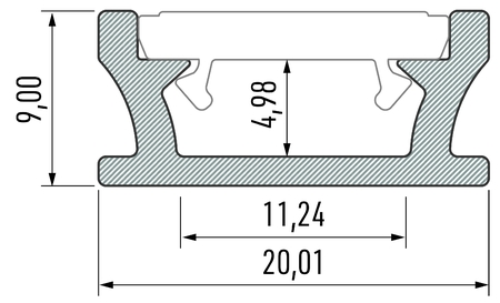 Image secondaire du produit Profilé aluminium Terra gris pour ruban led au sol et étanche 2m