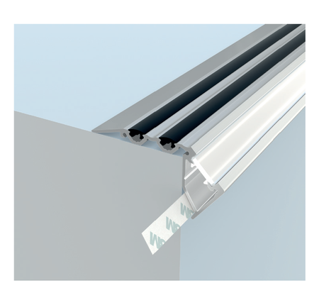 Image nº6 du produit Profilé pour nez de marche d'escalier type scala gris anodisé pour ruban led 2m