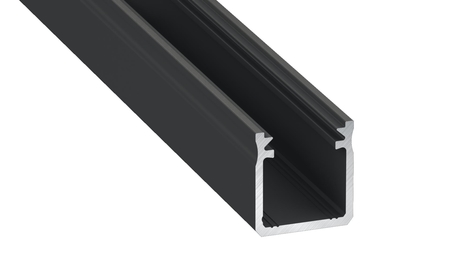 Image principale du produit Profilé alu laqué noir TypeY 17X18mm pour ruban de led de 2m