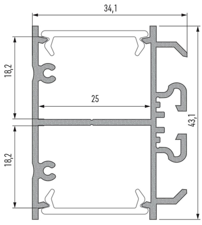 Image nº4 du produit Profilé aluminium double face DOPIO gris alu longueur 2m