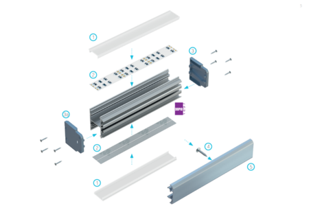 Image nº9 du produit Profilé aluminium double face DOPIO gris alu longueur 2m
