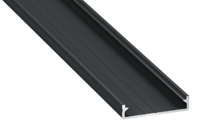 Image principale du produit Profilé aluminium double de surface SOLIS Noir anodisé longueur 2m