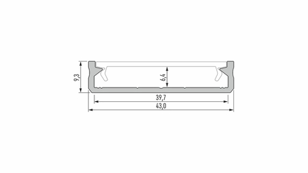 Image secondaire du produit Profilé aluminium double de surface SOLIS Noir anodisé longueur 2m