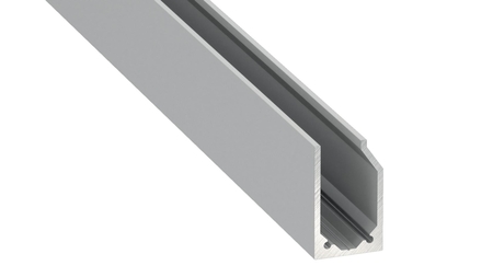 Image principale du produit Profilé aluminium ruban led Type l10 pour plaques verre ou plexiglass 10mm barre de 2m