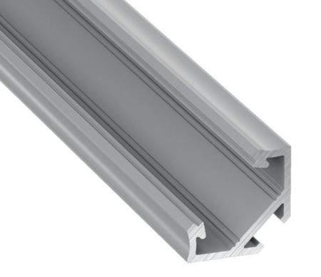 Image principale du produit Profilé aluminium d'angle TypeC 23x11 mm pour ruban de led largeur max 12mm barre de 2m
