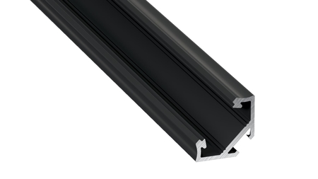 Image principale du produit Profilé aluminium d'angle TypeC noir 23x11 mm pour ruban de led largeur max 12mm barre de 2m