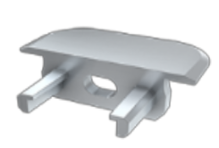 Image principale du produit Embout de terminaison percé pour profilé Type Z plastique gris