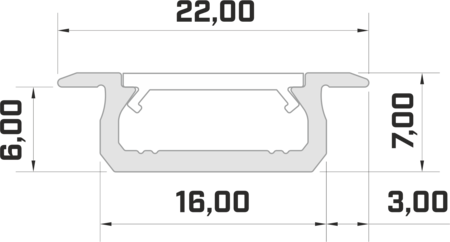 Image nº3 du produit Profilé aluminium laqué blanc TypeZ 22X7 pour ruban de led largeur max 13mm barre de 2m