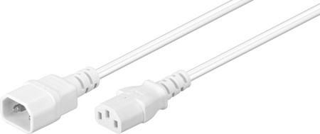 Image principale du produit Prolongateur secteur Blanc IEC male vers femelle 3G0.75mm² 1m