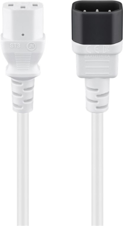 Image secondaire du produit Prolongateur secteur Blanc IEC male vers femelle 3G1mm² 3m