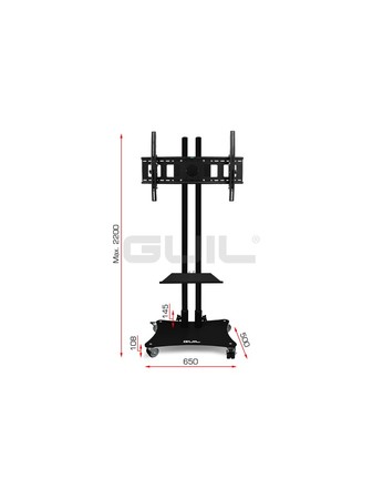 Image principale du produit Support d'écran sur roulette GUIL pour moniteur de 32 à 65