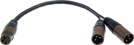 Image principale du produit PYB5N Klotz cable XLR en Y 1 femelle XLR vers 2 mâles XLR Neutrik  20cm