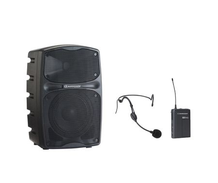 Image principale du produit Pack Racer 80 evo Audiophony – Enceinte autonome 12’’ 80W USB Bluetooth avec un serre tête sans fil.
