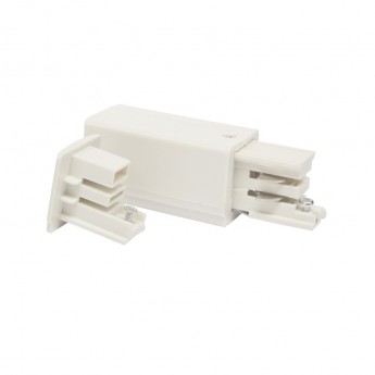 Image principale du produit Alimentation terre à droite pour rail 3 phases blanc