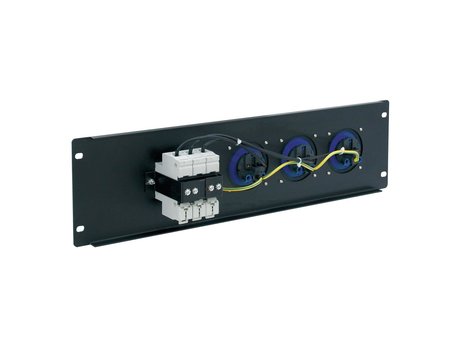 Image secondaire du produit Plaque de rack 3U 19' avec 3 disjoncteurs 16A et 3 Embase CEE 16A mono