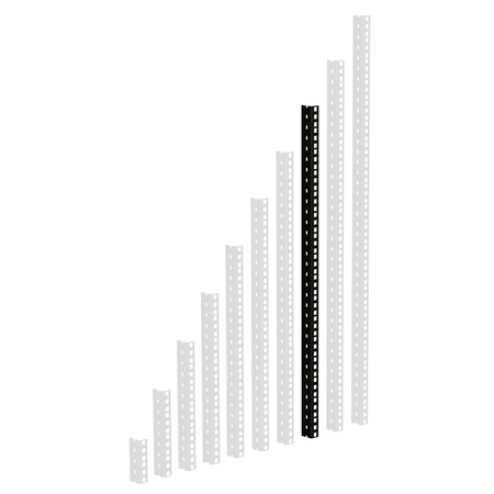 Image principale du produit Profilé de rack noir 16U perçage 1/2 U