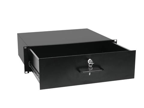 Image principale du produit Tiroir Rackable 3U acier noir avec serrure