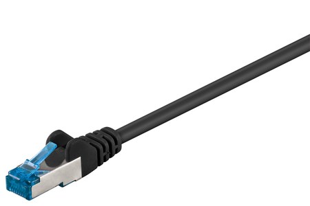 Image principale du produit Câble Rj45 Cat 6A S/FTP noir 25cm