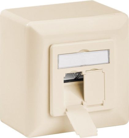 Image principale du produit Prise murale RJ45 double CAT 6 Couleur Beige