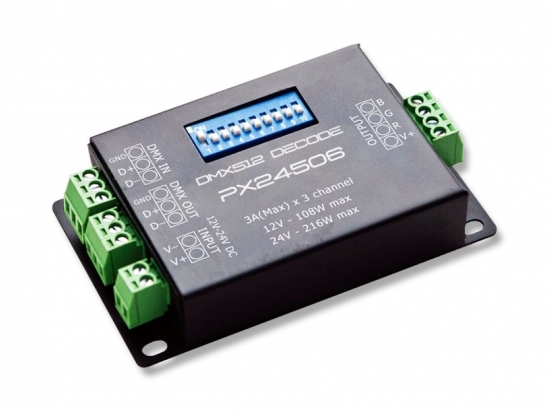 Image principale du produit Driver de LED RVB DMX 3 X 3A 12/24V