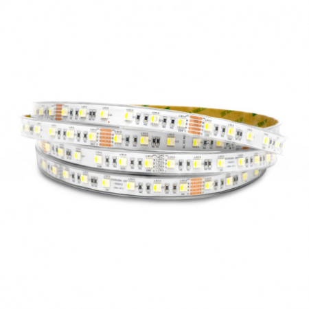 Image principale du produit Ruban de led 5m RGBW 300 leds RGB + LED Blanc froid 24V IP65
