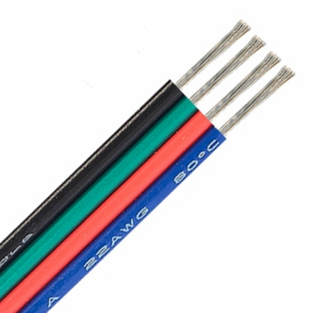 Image principale du produit Fil de câblage 4 couleurs 22AWG pour ruban de led RGB prix au mètre