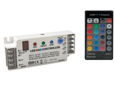 Image principale du produit Controleur pour ruban led RVB  télécommande 15A 12-24V 