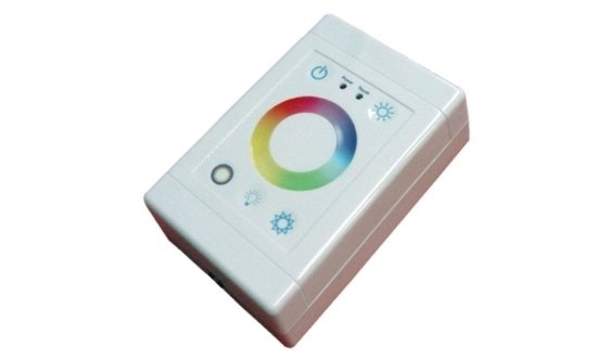 Image principale du produit Contrôleur pour ruban led RVB + blanc  tactile 20A mural