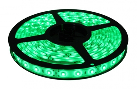 Image principale du produit Ruban LED 12V VERT 60 LEDs et led 5050 haute luminosité IP65 Rouleau de 5m