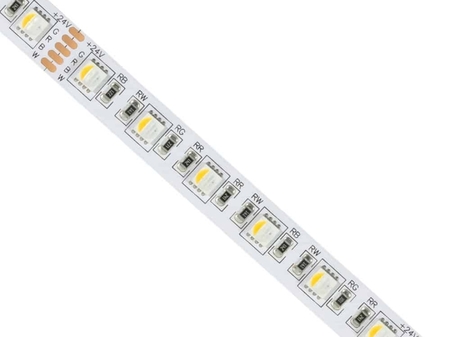 Image principale du produit Ruban de led RGBWW (blanc chaud) avec leds 4 en 1 longueur 5m 24V IP20