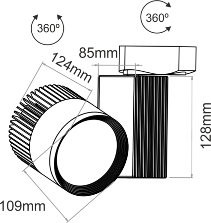 Image secondaire du produit Projecteur led pour rail 3 circuits Beneito et faure Rum 33W 50° 4000K blanc