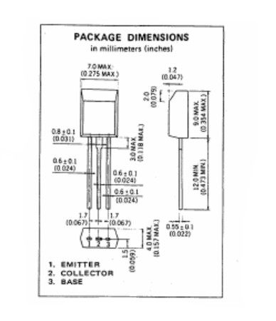 Image principale du produit Transistor 2SA916-Y PNP silicon A916-Y247 -160V -50mA hfe200 80MHz 1W TO-92L