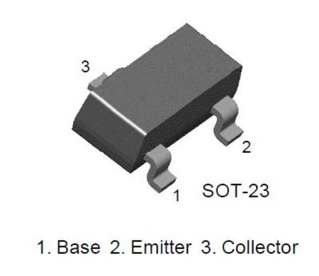 Image principale du produit Transistor cms BC846 NPN 65V 0.1A SOT23