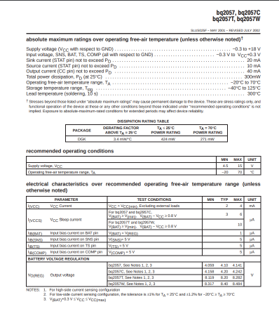Image nº4 du produit Gestion de charge batterie Lithium-ion et Lithium BQ2057WSN SOIC-8