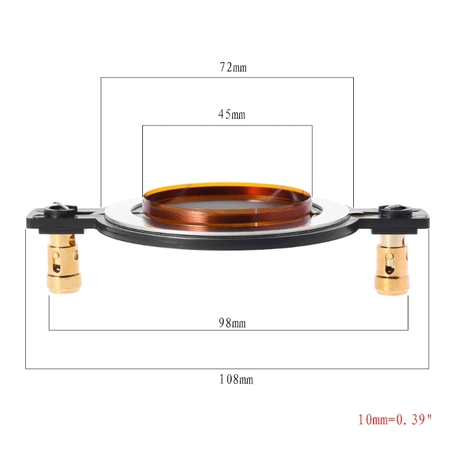 Image principale du produit Diaphragme tweeter titane 44,4mm 44,5mm 50 à 120W