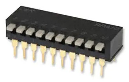 Image principale du produit Commutateur Interrupteur Dilswitch dipswitch 10 voies coudé BPA10B