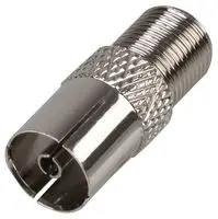 Image principale du produit embase à visser adaptateur coaxial / RF, TV Coaxial, Embase, F, Embase, Adaptateur droit, 75 ohm