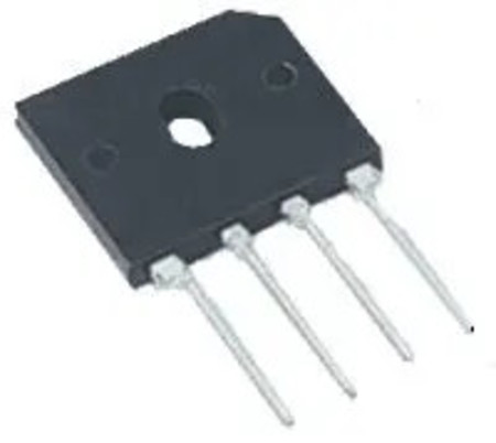 Image principale du produit Ponte de diodes redresseur monophasé GBU1006 600V 10A plat 22mm