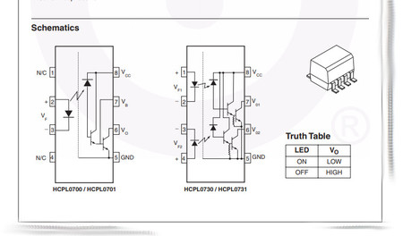Image secondaire du produit HCPL0701 Photocoupleur SMD 1 Canal Darlington 2,5kV