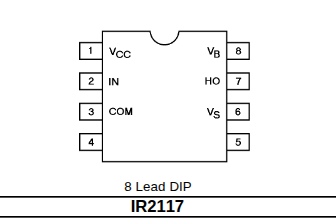 Image principale du produit Driver Mosfet PWM IR2117 SPBF SINGLE CHANNEL DRIVER SOIC-8